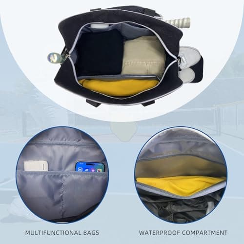 TPAID Pickleball Bag for Women Men, Paddle Tote with Shoes Compartment & Wet Pocket, Multi-Functional Court Bag for 2 Rackets, Balls, Accessories, Gift for Players view 4