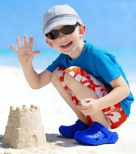 Pisumg Kids Garden Clogs Toddler Slip on Slides Sandals Boys Girls Summer Beach Pool Outdoor Water Shoes Slippers view 2