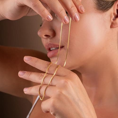 JNZSSWHJJH Gold Chain Necklace for Women - 18K Gold Plated Gold Chain Necklace Layered Herringbone Rope Snake Paperclip Chain Necklaces Dainty Gold Chain Necklace for Women Gold Jewelry Gifts view 3