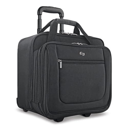 Solo New York Rolling Case with Wheels - Roller Laptop Bag, Wheeled Briefcase for Women & Men, Carry On Size for Travel, Fits 17.3" Computer - Bryant, Black