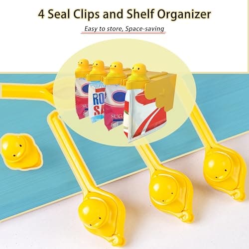 4 Pack Set Yellow Duck Shaped Chip Clips Food Bag Sealing Clips Keeping Food Fresh, Easy to Use and Store, Ideal for Various Seasoning And Food Bags Piping Bag Clips Bag Clips Bag Clips For Food view 2