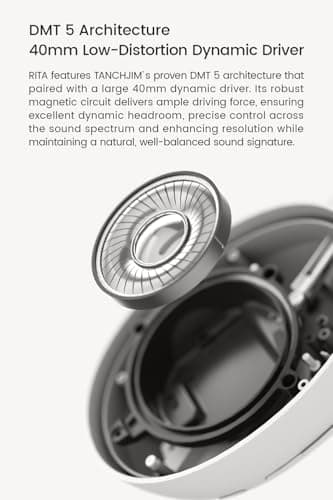 TANCHJIM Rita Bluetooth Headphones Wireless & Wired Connectable Active Noise Canceling Gaming Headset with Independent Acoustic Chamber, LDAC High-Resolution HiFi Over-Ear Earphone Up to 92h Playback view 2