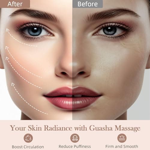 BESKAR Gua Sha Facial Tools, Natural Jade Stone Guasha Massager view 3