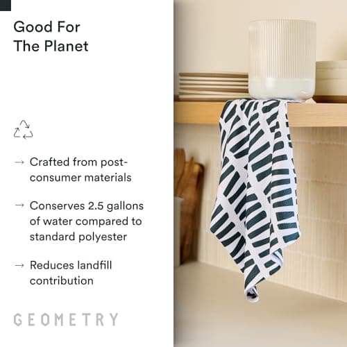 GEOMETRY Kitchen Tea Towels - Quick Dry Microfiber Dish Towels for Kitchen Linework, 18" x 30" 2 Pack view 4