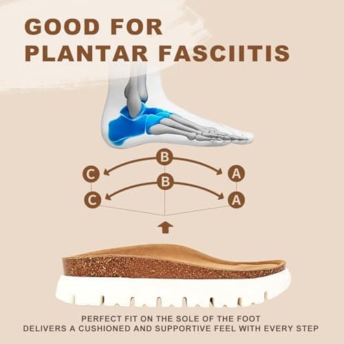 Hofeny Platform Sandals for Women – Genuine Leather Chunky Wedge Slides with Cork Footbed, Arch Support Comfortable Summer Sandals 2026 view 5