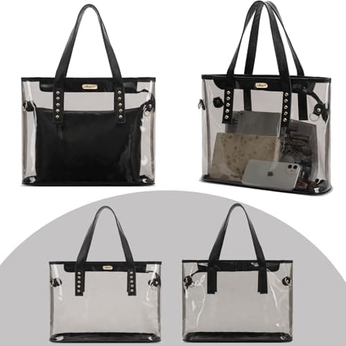 Abuyall Clear Tote Bags Transparent Purse Handbag for Women Shoulder bag Waterproof large Beach Bag view 3