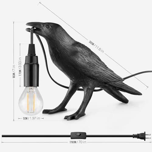 Halloween Crow Lamp with Bulb view 3