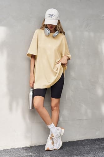 Tankaneo Womens Oversized Tshirts Crew Neck Short Raglan Sleeve Tunic Tops Summer Casual Loose Fit Workout Tee Shirts view 3