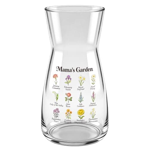 8 inch Clear Glass Flower Vases,Mom Gifts Mothers Day for Wife from Daughter Son,Birthday Gifts for Mom,Centerpiece Table Home Indoor Desk Decor view 1