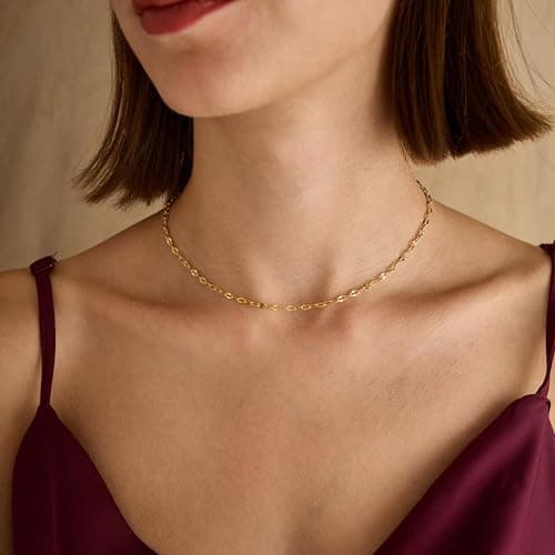 BAYLAY Gold Chain Necklace for Women - 18K Gold Plated Necklace Chain Dainty Gold Necklace for Women Gold Chain Gold Necklace Gold Jewelry Gifts Size 16/18/20/22/24/26 Inch view 2