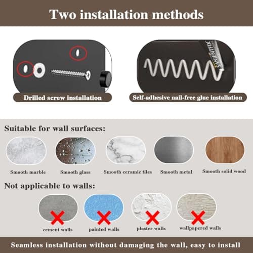 Bathroom Black Toilet Paper with Tissue Box Holder - Wall Mount Wooden Extension Rod with Widening Groove Bracket Aluminum Alloy Groove Rack for Paper Towel Holder and Wipes view 5