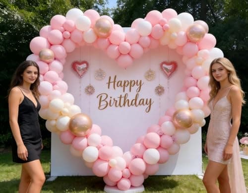 Valentines Day Decorations Pink Balloon Garland Arch Kit 162Pcs Rose Gold Pink Balloon Arch Kit for Girls Birthday Wedding Princess Theme Bridal Shower Galentines Day Decor view 5