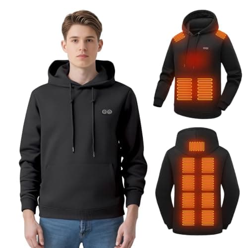 CHANGEOWN Mens Heated Pullover Hoodie with Battery, 13 Heating Zones, Lightweight Electric Heating Hooded Sweatshirt — image 1