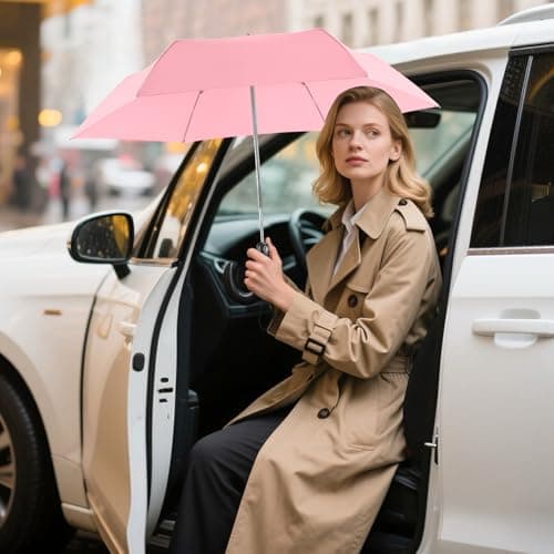 Lejorain Mini Umbrella for Travel Automatic - Folding Compact Flat Umbrella Lightweight Strong Portable Umbrellas for Rain Adults view 2