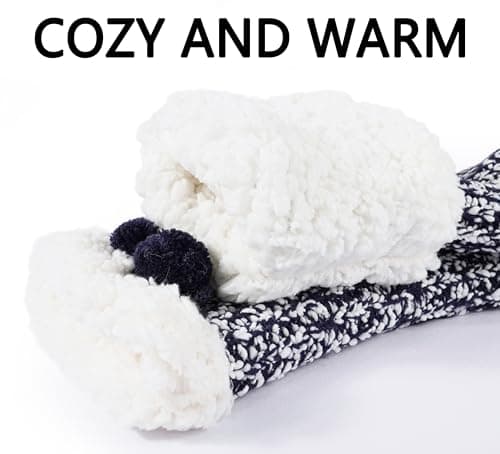 BenSorts Women Non Slip Winter Thick Slipper Socks with Grippers Warm Fuzzy Socks Christmas Gifts view 3