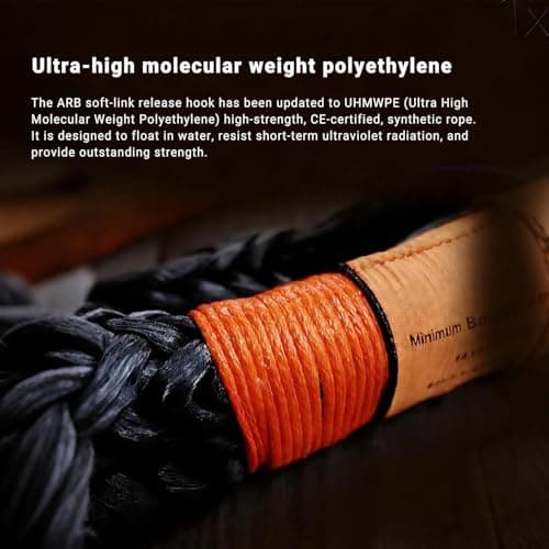 Brobantle 1/2" x 22 Inch Black Synthetic Soft Shackles for Kinetic Recovery Tow Rope,56,000Lbs Breaking Strength for ATV UTV SUV Truck Off-Road Vehicle Recovery view 4