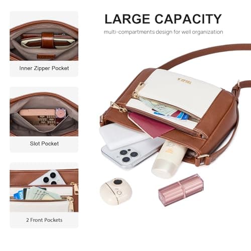 Telena Crossbody Bags for Women, Leather Cross body Purse With Adjustable Strap view 3