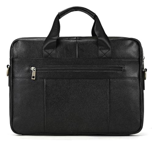 LUUFAN 15.6inch Leather Briefcases Laptop Messenger Bags Business Satchel Office Travel Computer Handbag for Men view 3