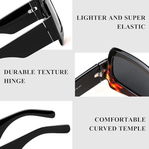 FEISEDY Personalized Large Frame Sunglasses for Men and Women Travelling Sunbathig UV400 Protection Shades B4160 view 5