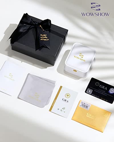 wowshow Moissanite Earrings for Women Mothers Day Gifts, 1ct 2ct TW VVS1 D Color Brilliant Round Cut Dangle Earrings, 18K Gold Plated Leverback Drop Earrings Sparkly Diamond Alternative Gift for Her view 6