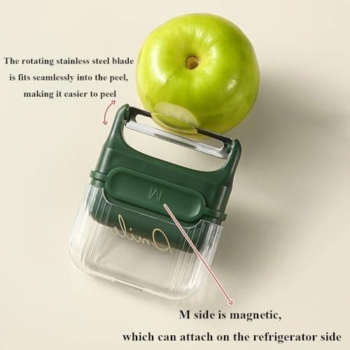 Apple Peelers for Kitchen, Fruits & Vegetables Peelers for Potato, Carrot, Cucumber Peeling, Vegetable Peeler with Cover & Magnet Attachment, Sharp & Safe Blade Kitchen Food Peelers for Easy Peeling view 4