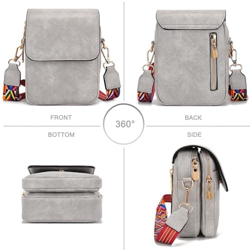 Soperwillton Crossbody Bags for Women Vegan Leather Purse Small Shoulder Handbags with Wide Adjustable Strap view 3