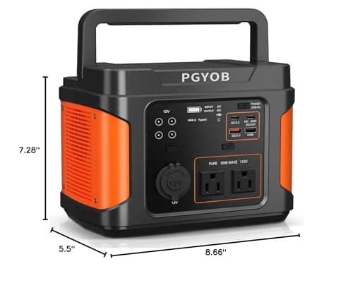 PGYOB 400W Portable Power Station, 296Wh Outdoor Solar Generator Backup Ternary Battery Pure Sine Wave Power Pack with AC/DC Outlet, PD 65W USB-C Outlet for Home, Camping, RV, Blackout, CPAP view 2