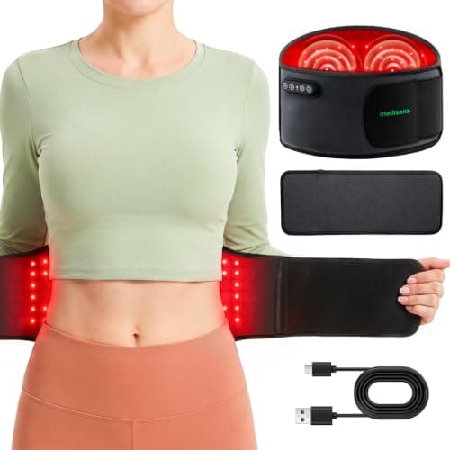 Medisana 3 in1 Cordless Red Light Therapy Belt with Heating &Vibration | 3 Modes, 660nm/850nm Near Infrared Red Light for Back, Waist, Hips,Legs — image 1