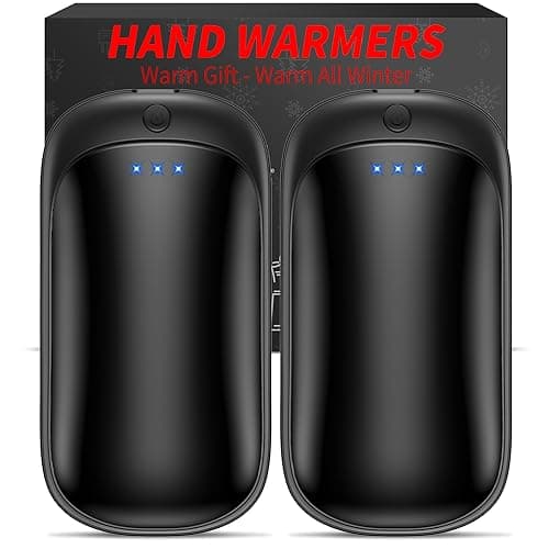 Lerat 2 Pack Hand Warmers Rechargeable, Portable Electric Handwarmers Reusable, Smart Heating UL Certified, Outdoor/Indoor/Warm Gifts for Christmas Men Women Kids (Black&Black*2)
