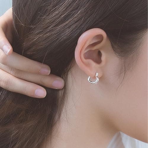 XIUQILAI 925 Sterling Silver Heart Earrings for Women, Dainty Huggie Hoop Fashion Hypoallergenic Small Chunky Stud Earrings Lightweight Love Heart Dangle Jewelry view 3