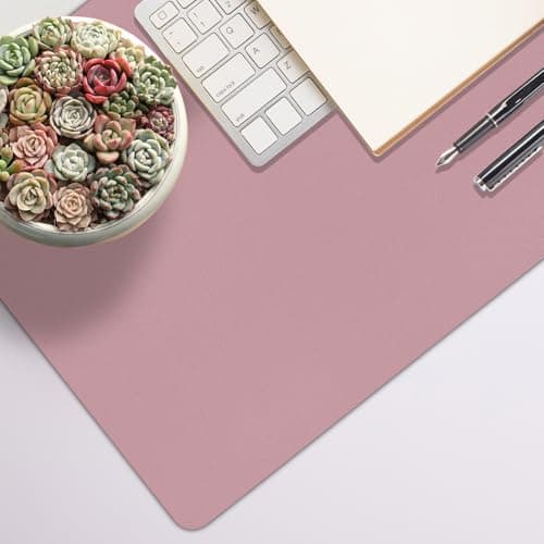 Meetcolor Non-Slip Desk Pad Mat, Leather Desk Mat for Desktop, Large Mouse Pad, Waterproof Computer Mouse Mat Desktop Protector for Office/Home (Purple Pink, 35.4" x 17") view 7