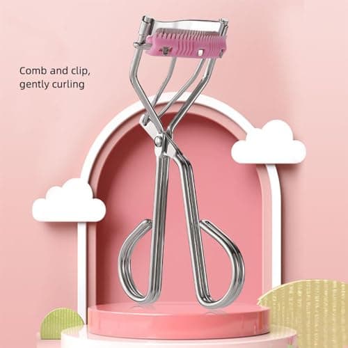 REVGOZU Eyelash Curlers with Small Eyelash Comb & Refill Pads, High On Lash Curler Stainless Steel Eyelash Makeup Tool for Eye-Opening & Lifted Lashes, Wide Angle Beauty Curling Natural Styling view 2