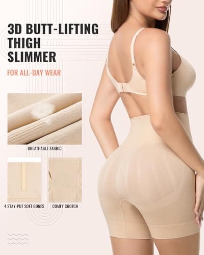 ForeverShaper Tummy Control Shapewear for Women Seamless Girdle Shapewear Shorts Mid Waist Body Shaper Thigh Slimmers view 3