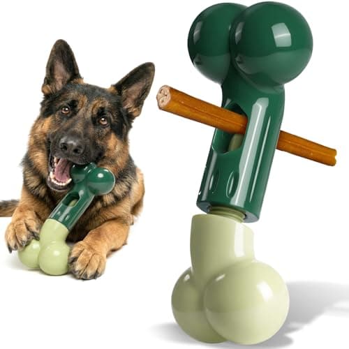Apasiri Bully Stick Holder for Medium/Large Dogs - Anti-Choking, Prevents Swallowed Ends - Nylon Dog Chew Toy - Dishwasher Safe, Green — image 1