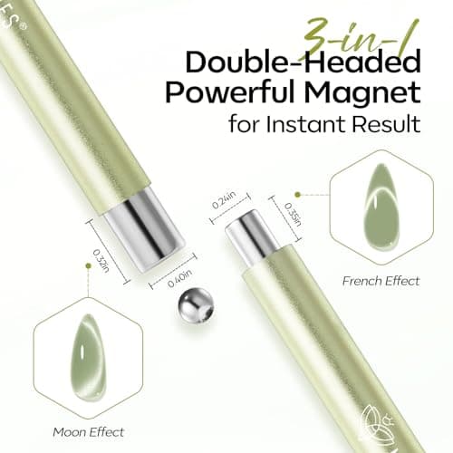 modelones Cat Eye Magnet for Nails, 3-in-1 Silver Cateye Gel Polish Magnet Pen & Heart-Shaped Magnet for Nail Art & Ball &Hole &Lightning Magnet, Multi-Effect Magnets for Nail Art Lovers DIY Salon view 6
