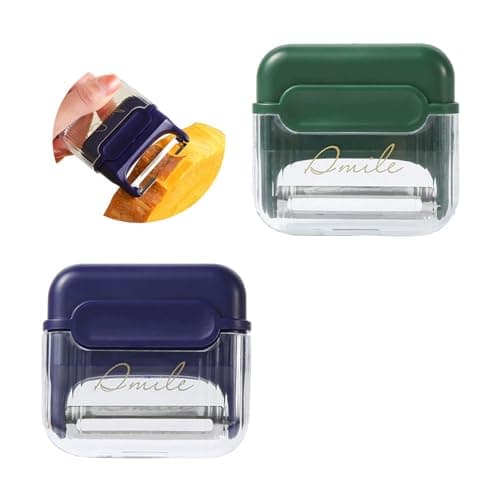 Apple Peelers for Kitchen, Fruits & Vegetables Peelers for Potato, Carrot, Cucumber Peeling, Vegetable Peeler with Cover & Magnet Attachment, Sharp & Safe Blade Kitchen Food Peelers for Easy Peeling — image 1