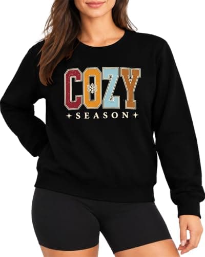 Aiyino Women's Christmas Cozy Season Retro Graphic Sweatshirt view 2