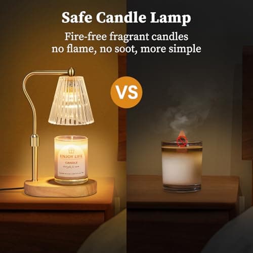seenlast Candle Warmer Lamp with Timer Dimmer Adjustable Height for New Home Bedroom, Vintage Home Decor for Scented Jar view 5