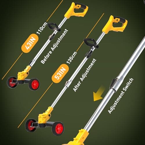 20V Cordless Weed Wacker and Leaf Blower Combo Kit with 2 Batteries, Electric String Trimmers with 11 Pcs Blades for Makita Battery Grass Trimmer Lawn Mower Eater Brush Cutter Yard Garden Tool YellowC view 3