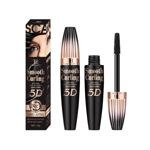 5D Fiber Mascara for Lengthening & Volumizing, Waterproof Smudge-Proof Mascara Buildable for Dramatic False Lash Effect, Clump-Free & Flake-Free view 1