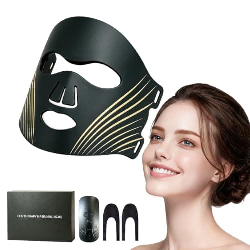 Red Light Therapy Mask for Face,Infrared Red Light Therapy Mask,Ideal for Facial Wrinkles, Acne, and Uneven Skin Texture.LED Therapy Mask,Ideal for Home, Work,Travel & Yoga,Black — image 1
