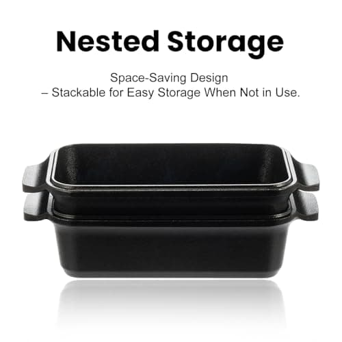 RYEDE Cast Iron Duct Oven for Sourdough Bread baking, 9×5 Loaf Pan with Lid, Bread Pans for Homemade Bread, 2 in 1 Dutch Oven Pot with Lid, Pre-Seasoned (4.5 QT) view 3