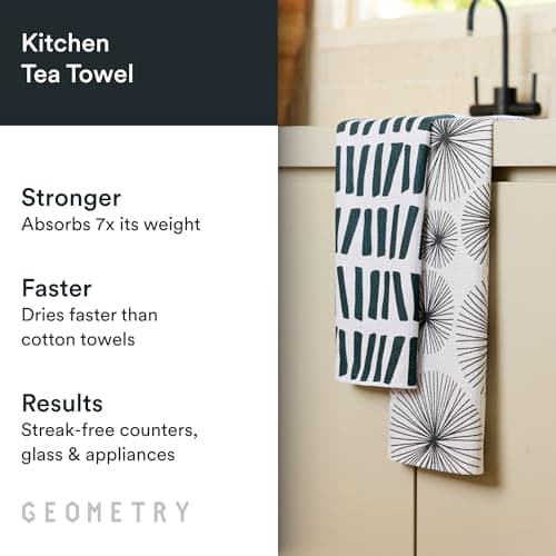 GEOMETRY Kitchen Tea Towels - Quick Dry Microfiber Dish Towels for Kitchen Linework, 18" x 30" 2 Pack view 3