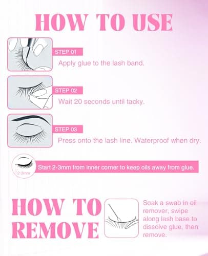 Strong Hold Strip Lash Glue Long Lasting, Waterproof Eyelash Glue for Sensitive Eyes, Latex-Free Quick Dry Clear Eyelash Glue, Precision Brush Tip for Beginner Friendly by Obeyalash (White 0.17oz) view 5