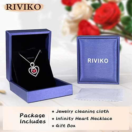 RIVIKO Infinity Heart Symbol Necklace for Women 925 Sterling Silver Love Heart Pendant Valentine's Day Anniversary Birthday Christmas Jewelry Gifts for Women Mom Wife Sister Her Friends view 6