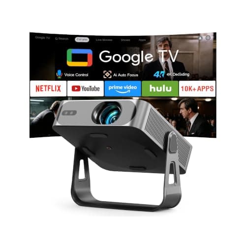 [Official Google TV & 5000 ANSI & Now with Netflix] 4K Smart Projector with WiFi and Bluetooth, XuanPad Black Portable Outdoor Movie Projector, Dolby Audio, TOF Auto Focus & Keystone, Extension Tubes — image 1