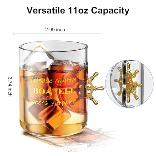 BOAVELL Wine Glasses, Whiskey Glasses, Beer Glasses, 11 Oz Drinking Glasses With Fingertip flywheel, Men and Women Cheers at Home Bar, Parties, Birthdays, Picnic, Daily Use view 3