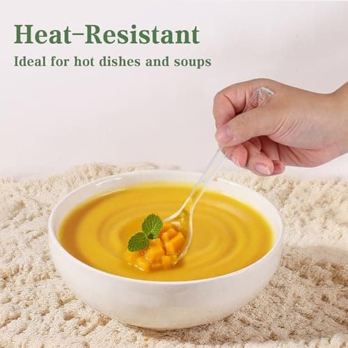 Funnydin 360 Count Plastic Spoons - 6.96 Inch Disposable Spoons, Heavy Duty Plastic Spoons, BPA-Free, Heat Resistant Disposable Silverware, Suitable for Party, Picnic, Events and Everyday Use view 5