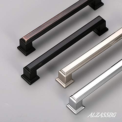 Alzassbg 10 Pack Brushed Satin Nickel Cabinet Pulls, 5 Inch(128mm) Hole Center Cabinet Handles Kitchen Pulls for Cabinets and Drawer AL3071SN view 4