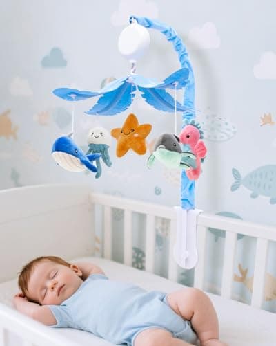 FEISIKE Baby Crib Mobile with 35 Lullabies, 3 Modes Rotation & Music, Adjustable Volume, Nursery Decor for Boys and Girls (Ocean Theme) view 5